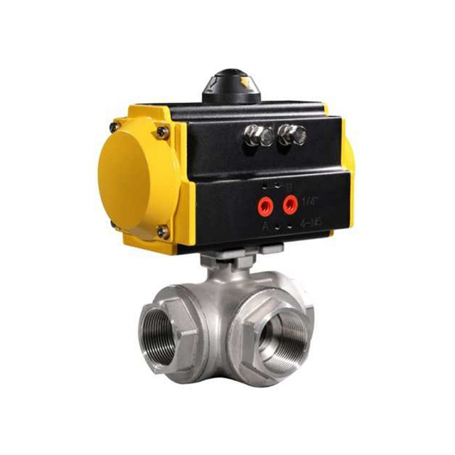 V&aacute;lvula de bola roscada neum&aacute;tica de 3 v&iacute;as HK56-T