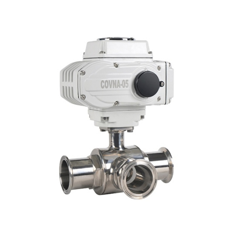 V&aacute;lvula de esfera sanit&aacute;ria el&eacute;trica de 3 vias HK60-Q-WT